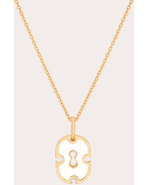 Rouvenat Ceramic & Diamond Unlock Pendant Necklace - Natural