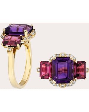 Goshwara Amethyst & Garnet 18K Gossip Ring - Purple