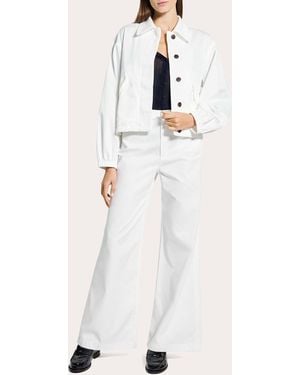 Theory Relaxed Cotton Flyer Blouson Jacket - White