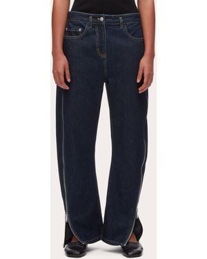 3.1 Phillip Lim Denim Twill Zip Curved-Leg Jeans - Blue