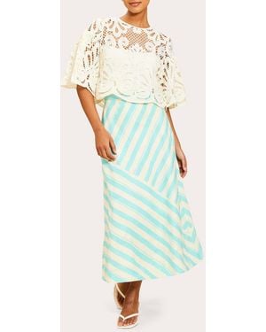 mestiza Santiago Reversible Cotton Bias-Cut Midi Skirt Cotton/Linen - Green