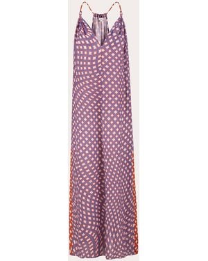Karma On The Rocks Sabi Psyche Linen Maxi Dress - Purple