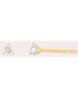 EF Collection Diamond Baby Solitaire Stud Earrings - Natural
