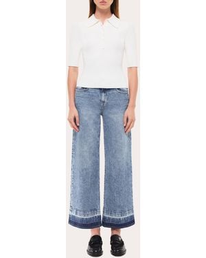 Jonathan Simkhai Jude Released Wide-Leg Ankle Jeans - Blue