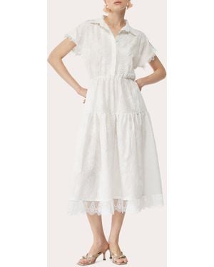 Waimari Aura Lace Midi Shirt Dress - Natural