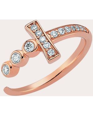 BeeGoddess Diamond & 14K Rose Sword Ring - Pink