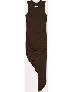 Helmut Lang Jersey Twisted Drape Sleeveless Dress - Brown