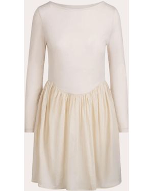 Merlette Ilara Cotton Voile Gathered Mini Dress - Natural