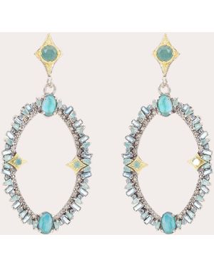 Armenta Topaz & Aquamarine Two-Tone Crivelli Drop Earrings - Natural