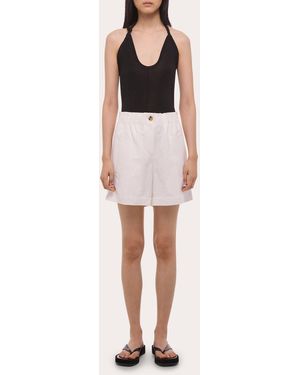 Helmut Lang Cotton Linen Trench Shorts - Pink