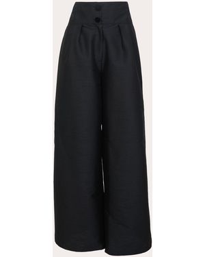 BYVARGA Nola Silk Wide-Leg Pants - Black