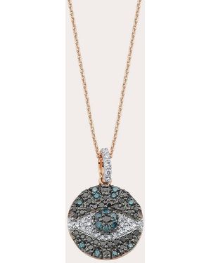 BeeGoddess Diamond Eye Light Medallion Necklace - White