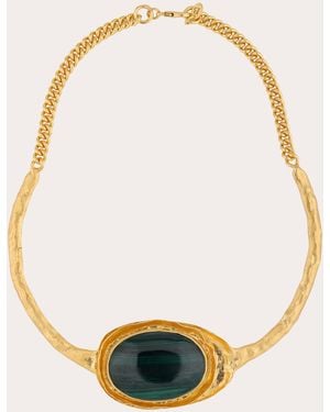 Boheme by Vero Malachite Rococo Large Collar Necklace - Metallic
