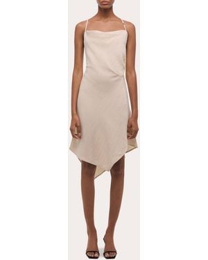 Helmut Lang Twill Knotted Handkerchief Slip Dress - Natural