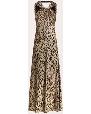 Rabanne Embellished Leopard-Print Fil Coupé Lamé Maxi Dress - Natural