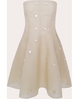 Azeeza Sable Pearl-Embellished Mini Dress - Natural
