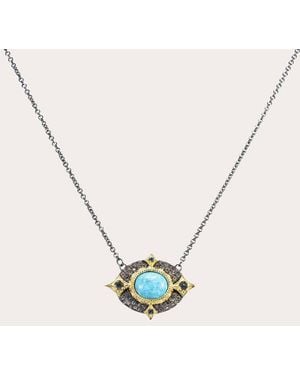 Armenta Topaz Blackened Two-Tone Pendant Necklace - Metallic