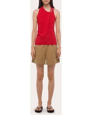 Helmut Lang Jersey Asymmetric Twist Tank Top - Red