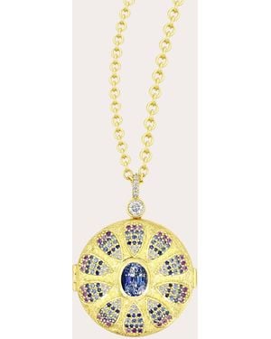 Future Fortune Sapphire & Diamond Prisma Locket Necklace - Metallic