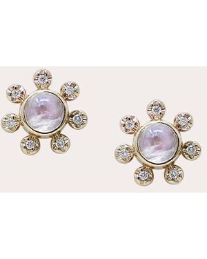 Anzie Moonstone Dew Drop Étoile Stud Earrings - Natural