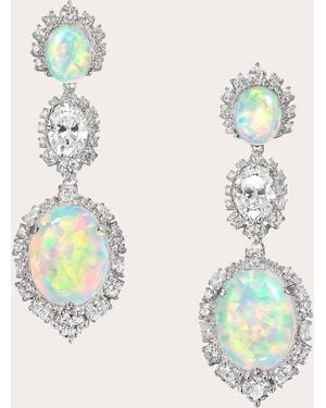 Anabela Chan Diamond & Sky Opal Cabochon Drop Earrings - Metallic