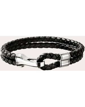 John Hardy Leather Double Hook Clasp Bracelet - Black