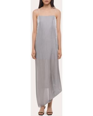 Helmut Lang Iridescent Bubble Slip Dress - Gray