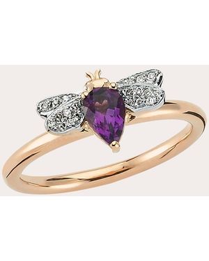 BeeGoddess Amethyst & Diamond Queen Bee Bella Ring - Purple