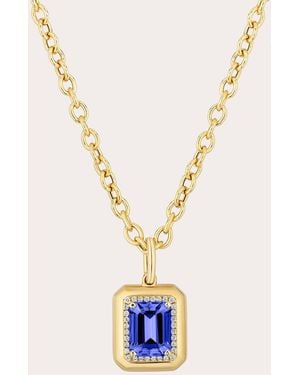 Goshwara Tanzanite & 18K Limited Edition Emerald-Cut Pendant Necklace - Blue