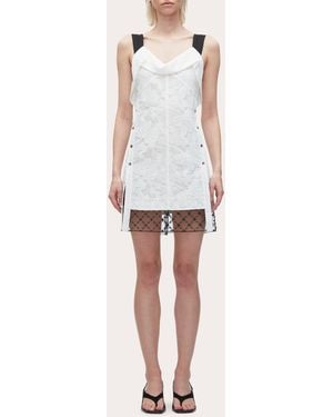 3.1 Phillip Lim Embellished Floral Corded Lace Mini Dress - White
