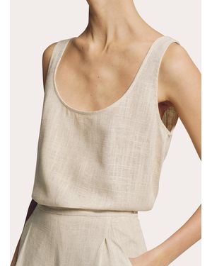 SEV Linen Scoop Neck Tank Top - Natural