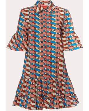 La DoubleJ Choux Tiered Printed Cotton-Poplin Mini Dress - Multicolor