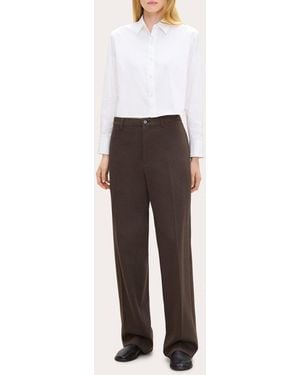 Theory Good Poplin Cropped Tab Shirt - White