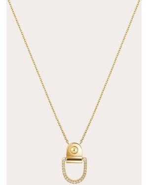 Statement Paris Diamond & 18K Rivet M Pendant Necklace - Natural