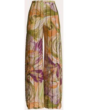 Andrea Iyamah Fara Vibra Mesh Wide-Leg Pants Linen/Viscose/Polyester - Multicolor