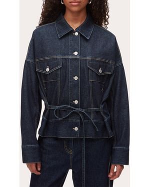 3.1 Phillip Lim Boxy Belted Denim Jacket - Blue