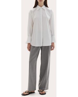 JOAEN Lowell Italian Cotton Button-Up Top - Gray