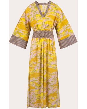 Karma On The Rocks Kyoto Matsu Cotton Kaftan - Yellow