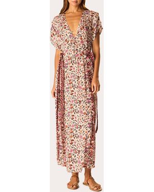 Natalie Martin Monica Floral V-Neck Maxi Dress - Pink