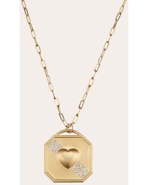 Elizabeth Moore Puffy Heart 18K Diamond Pendant Necklace - Natural