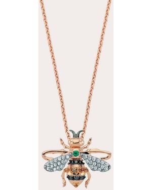 BeeGoddess Diamond Queen Bee Moreno Pendant Necklace - White