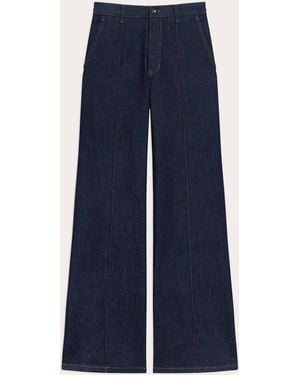 Theory Seamed High-Rise Flare Jeans - Blue