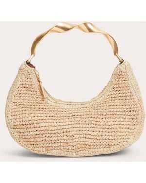 Jonathan Simkhai Nixi Twisted Handle Raffia Hobo Bag - Natural