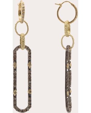 Armenta Diamond & Blackened Two-Tone Drop Earrings - Natural