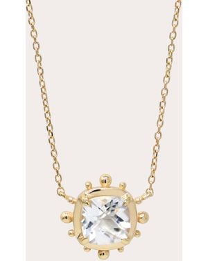 Anzie Topaz Dew Drop Avery Cushion Pendant Necklace - Natural