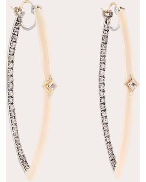 Armenta Morganite Two-Tone Large Star Hoop Earrings - Natural