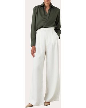 With Nothing Underneath The Boyfriend Tencel Shirt - Green