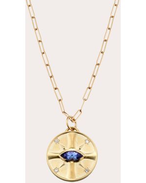 Elizabeth Moore Tanzanite & Diamond Eye Of The Sun Pendant Necklace - Natural