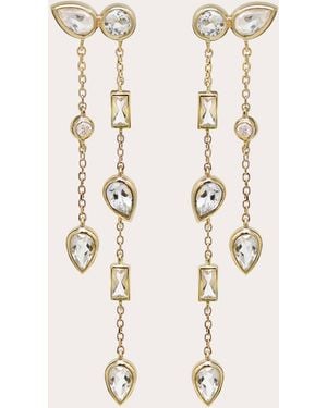 Anzie Topaz Cléo Eliana Double Chain Drop Earrings - Natural