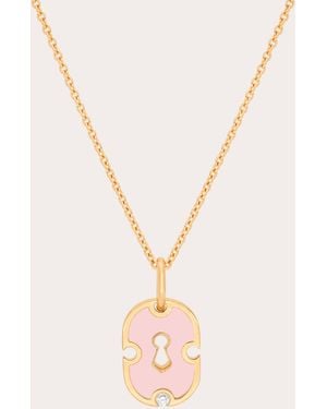 Rouvenat Ceramic & Diamond Unlock Pendant Necklace - Natural